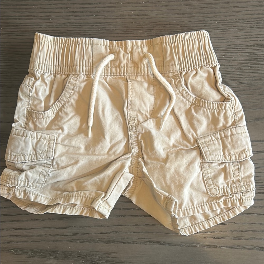 Kids Cream Cargo Shorts